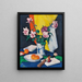 Rozen rood en roze, oranje en waaier - Samuel John Peploe — ingelijst kunstwerk aan de muur