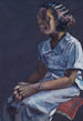 Jonge vrouw in blauwe jurk - Samuel Joseph Brown Jr — weergave van het kunstwerk
