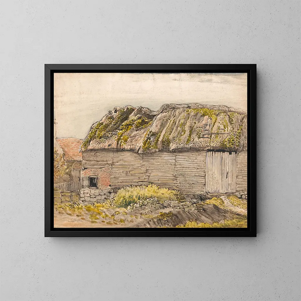 van een schuur met een mossen dak in Shoreham - Samuel Palmer — ingelijst kunstwerk aan de muur