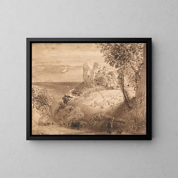 Een pastorale scène - Samuel Palmer — ingelijst kunstwerk aan de muur