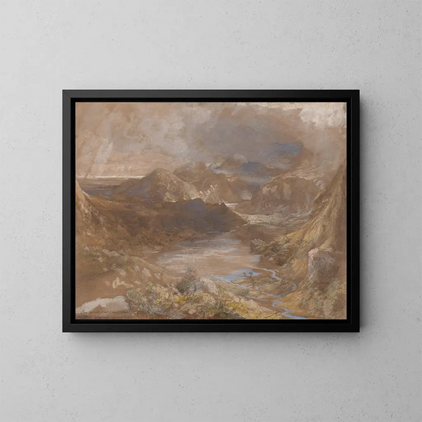 Llwyngwynedd en een deel van Llynyddina tussen Capel Curig en Beddgelert, Noord-Wales - Samuel Palmer — ingelijst kunstwerk aan de muur