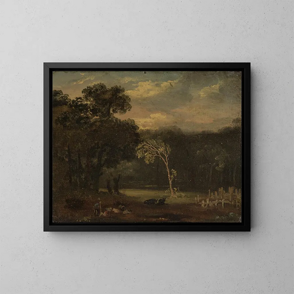 Schets naar de natuur in het park van Sion - Samuel Palmer — ingelijst kunstwerk aan de muur