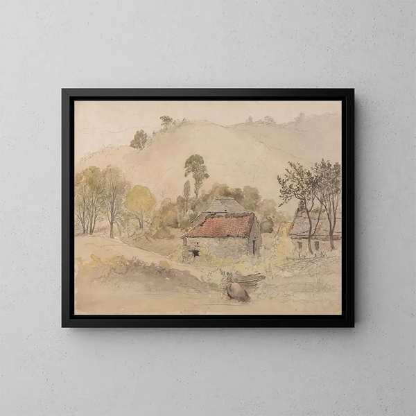 Les Granges - Samuel Palmer — ingelijst kunstwerk aan de muur