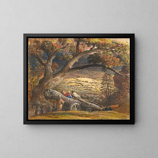 De houten kar - Samuel Palmer — ingelijst kunstwerk aan de muur