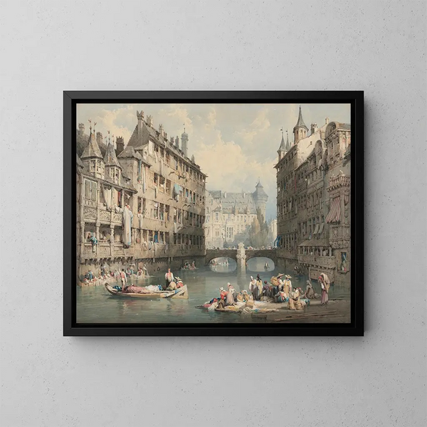 Vue van Neurenberg - Samuel Prout — ingelijst kunstwerk aan de muur