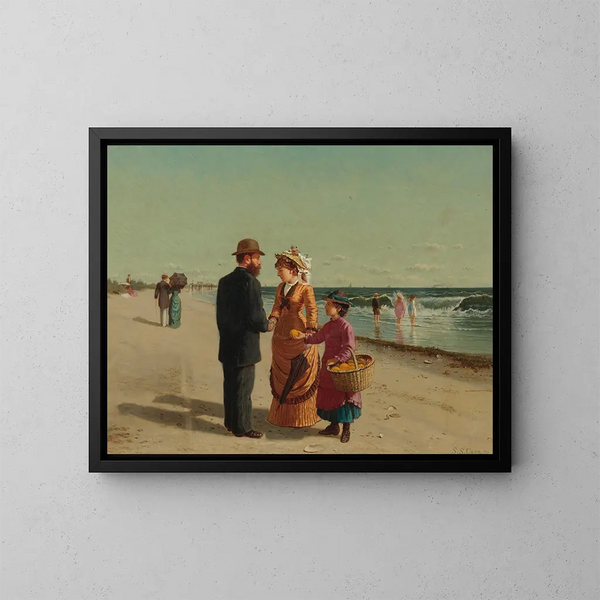 Verkoop van sinaasappels aan de kust - Samuel S. Carr — ingelijst kunstwerk aan de muur