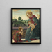 Maria met het kind en de jonge Sint-Jan de Doper - Sandro Botticelli — ingelijst kunstwerk aan de muur