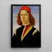Portret van een jonge man - Sandro Botticelli — ingelijst kunstwerk aan de muur