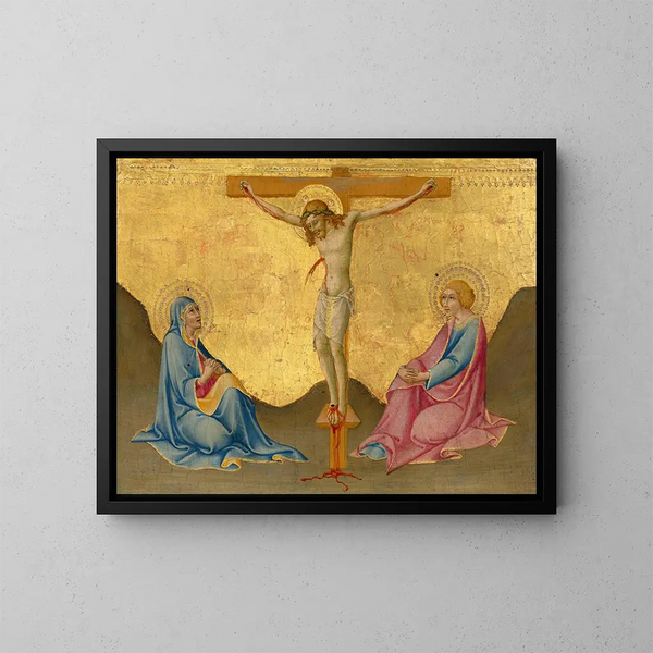 De Kruisiging - Sano di Pietro — ingelijst kunstwerk aan de muur