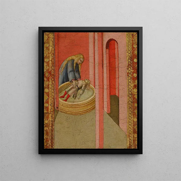 Sano di Pietro - The miracle of Saint Bernardino of Siena and the revival of the child Amico.webp