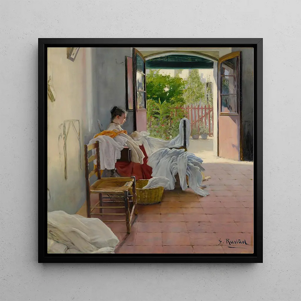 Schilderij La couturière Sitges - Santiago Rusiol | Kunstdruk