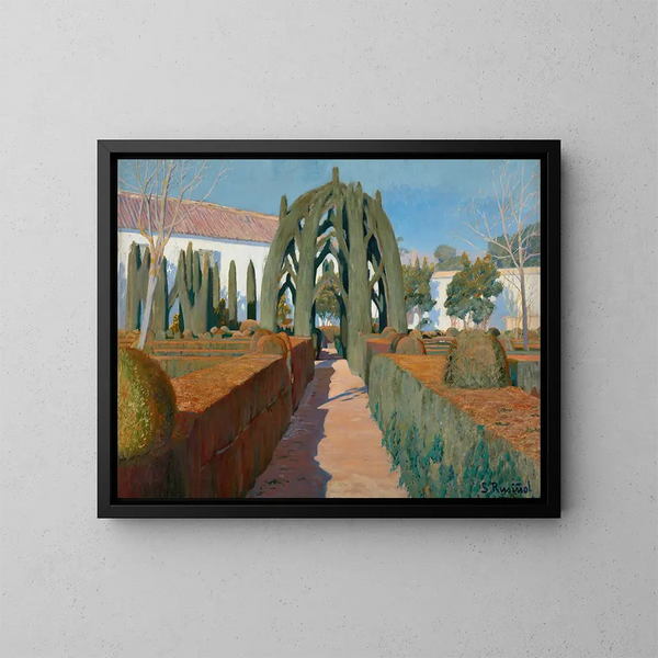 Het Tuin van de Danser Granada - Santiago Rusiñol — ingelijst kunstwerk aan de muur