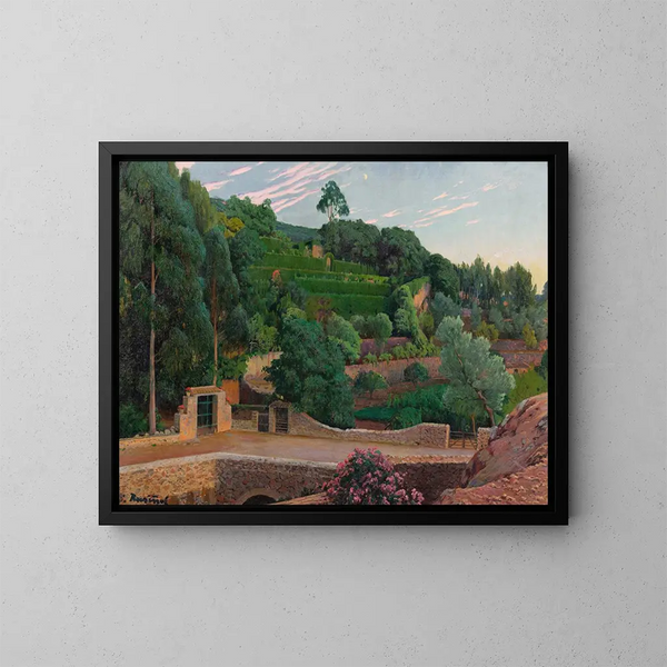 Amphithéâtre vert, vue des jardins de Sa Coma - Santiago Rusiñol — ingelijst kunstwerk aan de muur