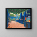 La cour bleue d'Arenys - Santiago Rusiñol — ingelijst kunstwerk aan de muur