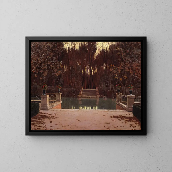 Het perron - Santiago Rusiñol — ingelijst kunstwerk aan de muur