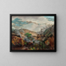 Grote rokerige bergen in Waynesville in de bergen van North Carolina - Sarah Ann Freeman Clarke — ingelijst kunstwerk aan de muur