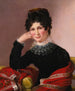 portret van een jonge vrouw met een kanten kraag en een franjeschal van kasjmier - Sarah Miriam Peale — weergave van het kunstwerk