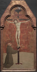 Sint Franciscus knielend voor Christus aan het kruis - Sassetta — weergave van het kunstwerk