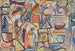 Geometrische compositie met personages - Sasza Blonder — weergave van het kunstwerk