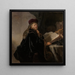 van de wijze man in zijn studeerkamer - Rembrandt van Rijn — ingelijst kunstwerk aan de muur