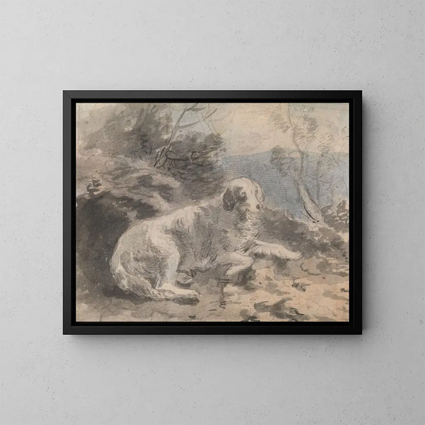 Een spaniel in een landschap - Sawrey Gilpin — ingelijst kunstwerk aan de muur