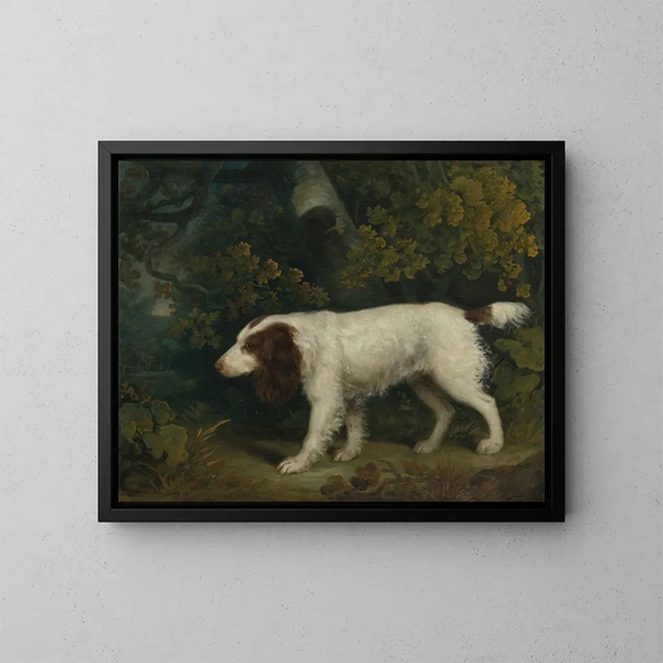 Een spaniel in een landschap - Sawrey Gilpin — ingelijst kunstwerk aan de muur