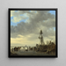 Ice scene near a wooden observation tower - Jan van Goyen — framed artwork on a wall