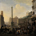 Romeinse markt scène - Johannes Lingelbach — weergave van het kunstwerk