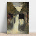 Reproductie van het schilderij van een Straatscène in Berlijn met door paarden getrokken taxi's - Lesser Ury
