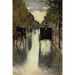 Reproductie van het schilderij van een Straatscène in Berlijn met door paarden getrokken taxi's - Lesser Ury