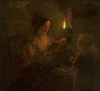 Scène figurative à la lumière des bougies - Michiel Versteegh
