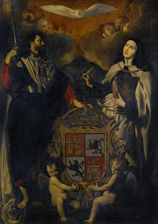 School Of Madrid - Saint James The Greater With Saint Teresa Of Avila The Coat Of Arms Of Castile And Len Between Them.webp