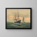 Ingang in de haven van Boston - Schultz Co Lith — ingelijst kunstwerk aan de muur