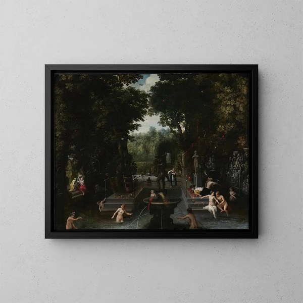 Baigneurs - Sebastian Vrancx — ingelijst kunstwerk aan de muur