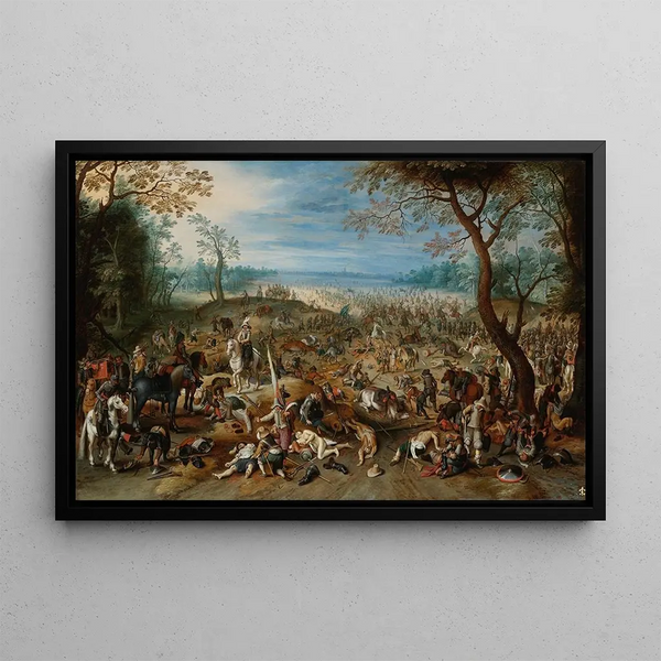 Les Conséquences d'une Bataille - Sebastian Vrancx — framed artwork on a wall