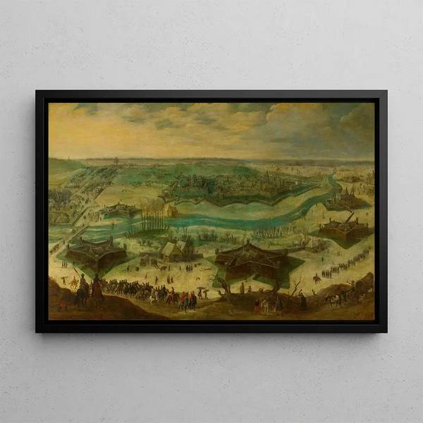 Het beleg van Jülich - Sebastian Vrancx — ingelijst kunstwerk aan de muur