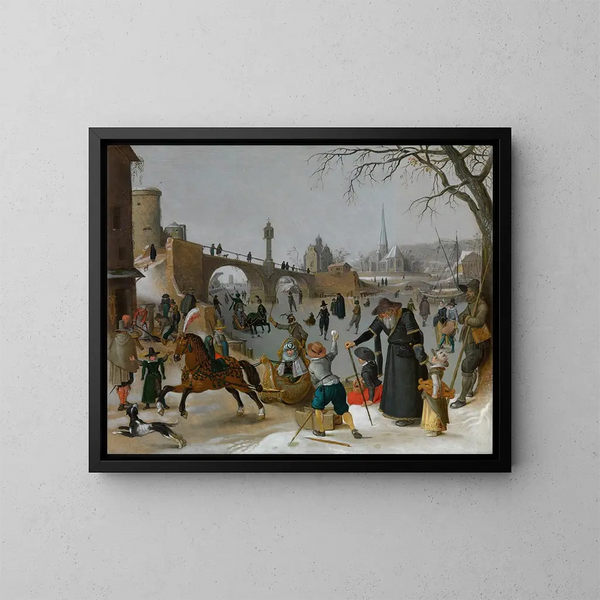 Winterplezier - Sebastian Vrancx — ingelijst kunstwerk aan de muur