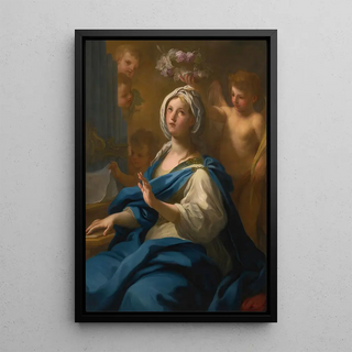 Sebastiano Conca - Saint Cecilia Seated At An Organ With Putti And An Angel.webp