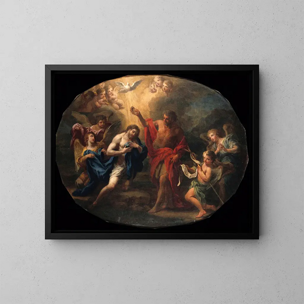 Het Doopsel van Christus - Sebastiano Conca — ingelijst kunstwerk aan de muur