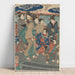 Reproductie van het schilderij van zeven vrouwelijke figuren, twee paraplu's - Utagawa Kuniyoshi