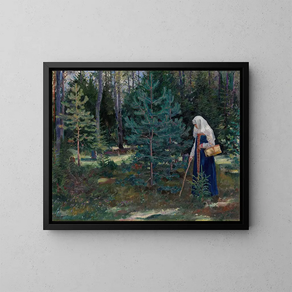 Bospluktocht in het bos - Sergei Arsenevich Vinogradov — ingelijst kunstwerk aan de muur