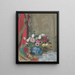 Natuurschilderij met rozen, anemonen en chrysanten in een Chinese vaas - Sergei Chekhonin — ingelijst kunstwerk aan de muur