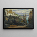 The Quay in Novgorod Decor for Sadko - Sergey Yurievich Sudeikin — framed artwork on a wall