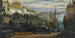 The Quay in Novgorod Decor for Sadko - Sergey Yurievich Sudeikin — artwork view