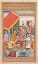 Timur distribue des cadeaux de son petit-fils le Prince de Multan d'un Zafarnama Livre des Victoires - Shravana — weergave van het kunstwerk