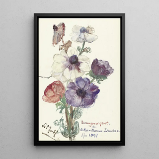 Sientje Mesdag Van Houten - Nieuwjaarsgroet met anemonen.webp