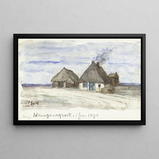 Sientje Mesdag Van Houten - Nieuwjaarsgroet met boerderij.webp