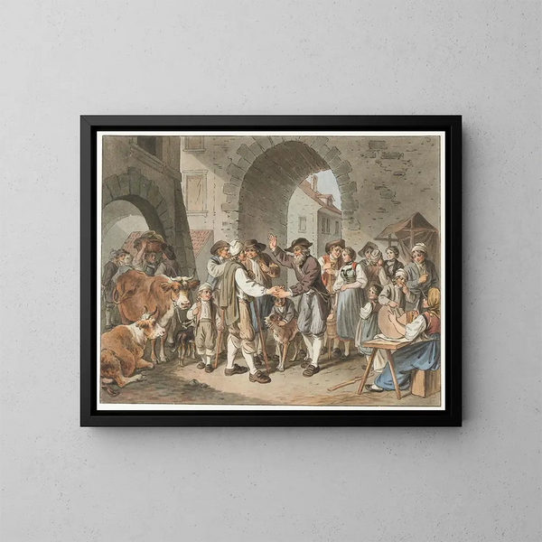 Foire aux bestiaux - Sigmund Freudenberger — ingelijst kunstwerk aan de muur