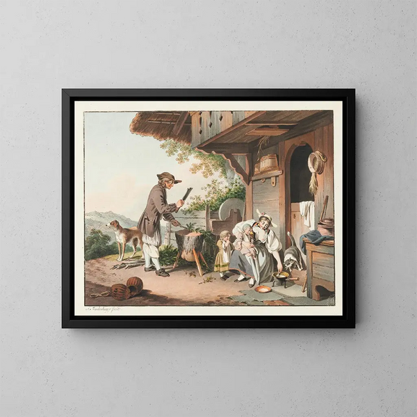 De Moederlijke Zorg - Sigmund Freudenberger — ingelijst kunstwerk aan de muur