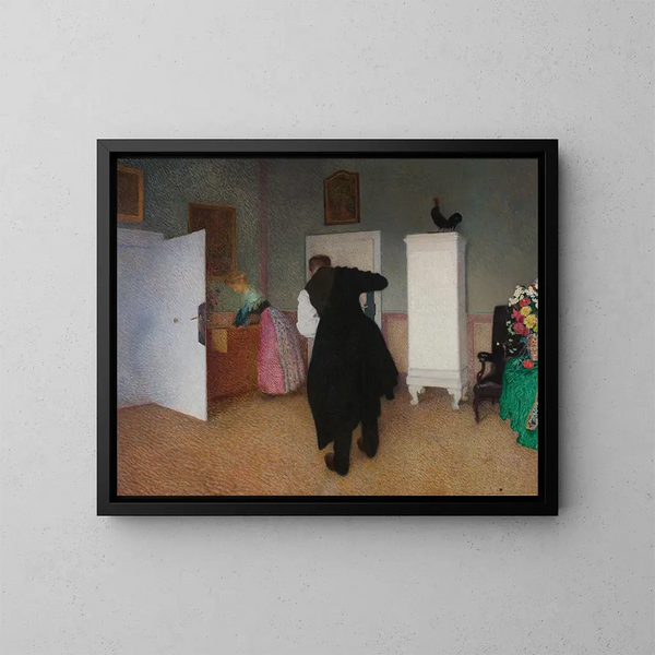 Binnen - Sigmund Walter Hampel — ingelijst kunstwerk aan de muur